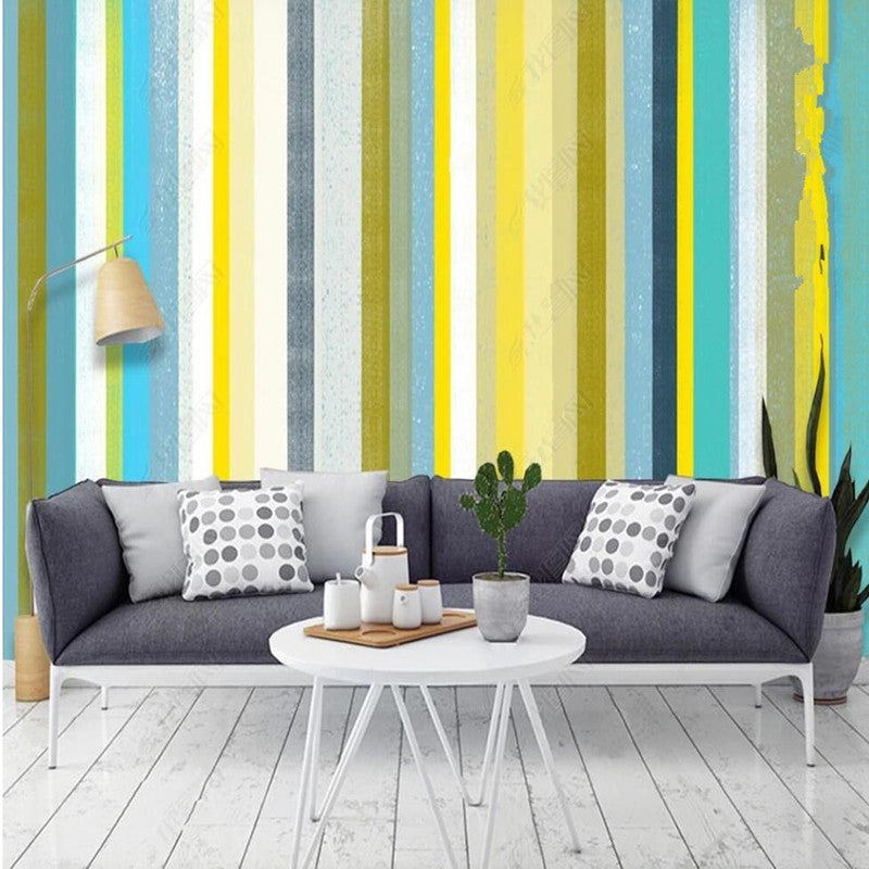 Original Modern Abstract Geometric Stripes Wallpaper Wall Mural Wall Covering