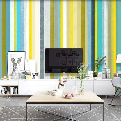 Original Modern Abstract Geometric Stripes Wallpaper Wall Mural Wall Covering