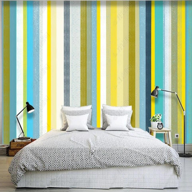 Original Modern Abstract Geometric Stripes Wallpaper Wall Mural Wall Covering