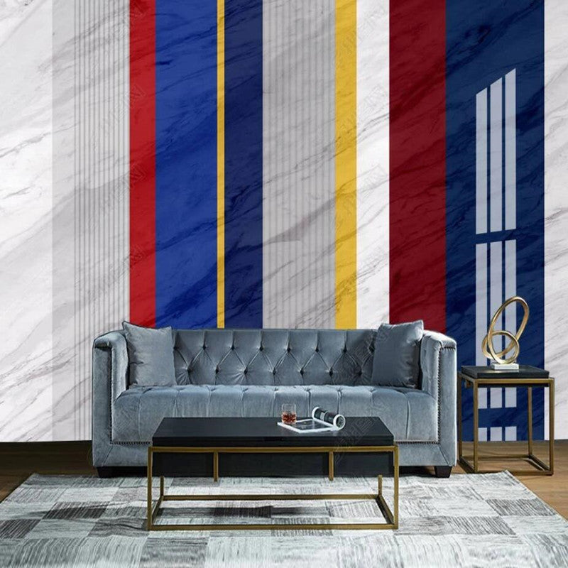 Original Modern Abstract Geometric Stripes Marble Wallpaper Wall Mural Wall Covering