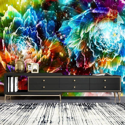 Modern Dream Dazzling Colorful Flowers Floral Wallpaper Wall Mural Wall Covering