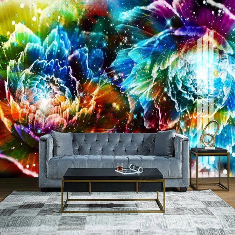 Modern Dream Dazzling Colorful Flowers Floral Wallpaper Wall Mural Wall Covering