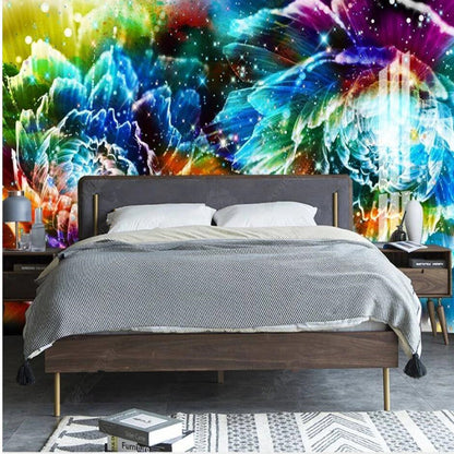 Modern Dream Dazzling Colorful Flowers Floral Wallpaper Wall Mural Wall Covering