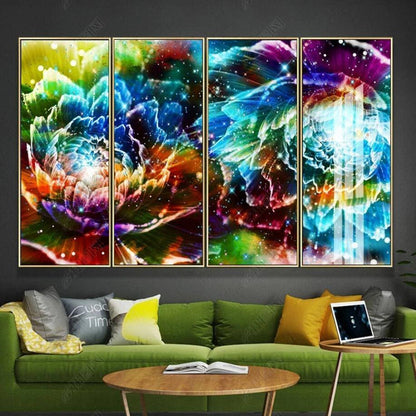 Modern Dream Dazzling Colorful Flowers Floral Wallpaper Wall Mural Wall Covering