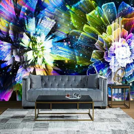 Modern Dream Dazzling Colorful Flowers Floral Wallpaper Wall Mural Wall Covering