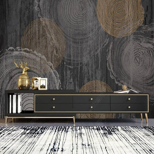 Original Nordic Vintage Tree Rings Wood Grain Wallpaper Wall Mural