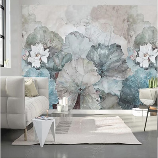 Simple Lotus Wallpaper Wall Mural Home Decor