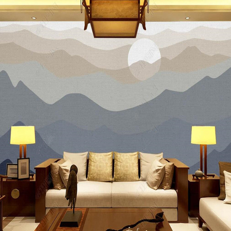 Ombre Gray Mountains Landscape Wallpaper Wall Mural Wall Decor