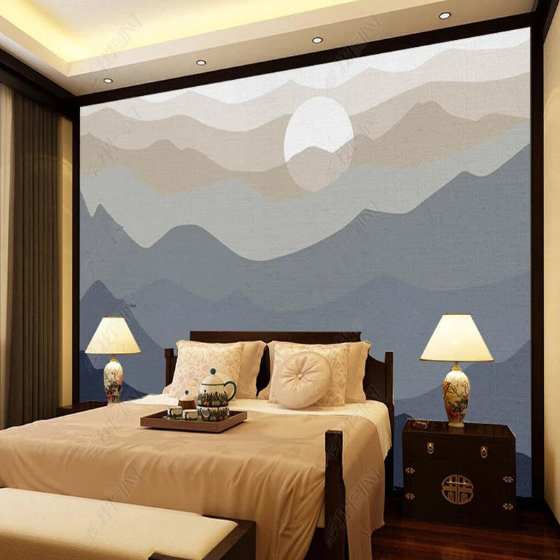 Ombre Gray Mountains Landscape Wallpaper Wall Mural Wall Decor