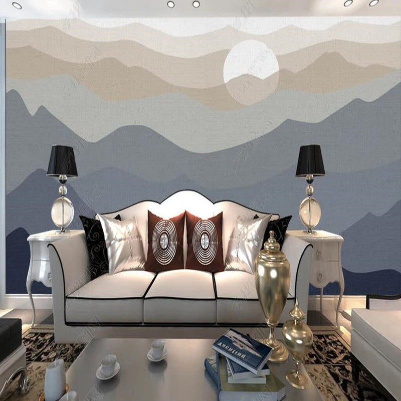 Ombre Gray Mountains Landscape Wallpaper Wall Mural Wall Decor