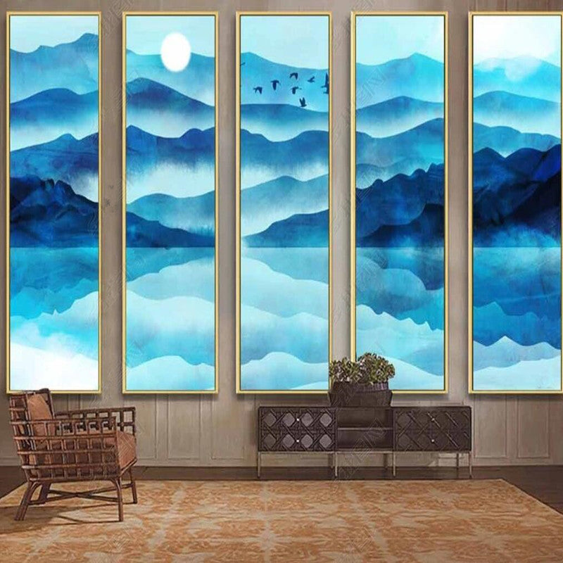 Ombre Blue Mountains Landscape Wallpaper Wall Mural Wall Decor