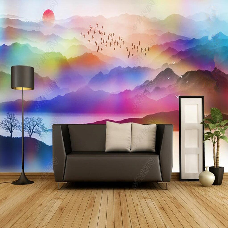 Dazzling Colorful Mountains Landscape Wallpaper Wall Mural Wall Decor