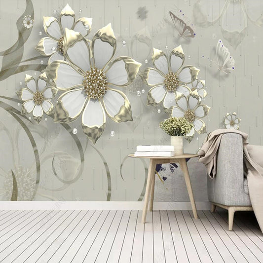 3D Flowers Floral Wallpaper Wall Mural Wall Covering Wall Decor