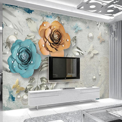 3D Flowers Floral Wallpaper Wall Mural Wall Covering Wall Decor