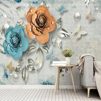 3D Flowers Floral Wallpaper Wall Mural Wall Covering Wall Decor