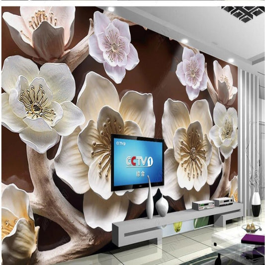 3D Pink Flower Floral Wallpaper Wall Mural Home Decor