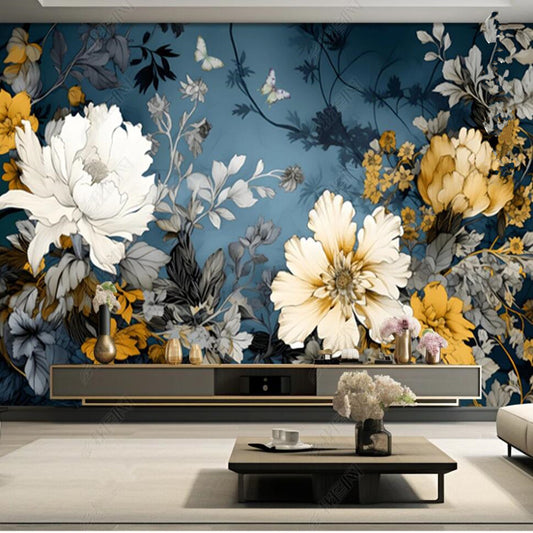 Classic Big Flowers Floral Wallpaper Wall Mural Wall Covering