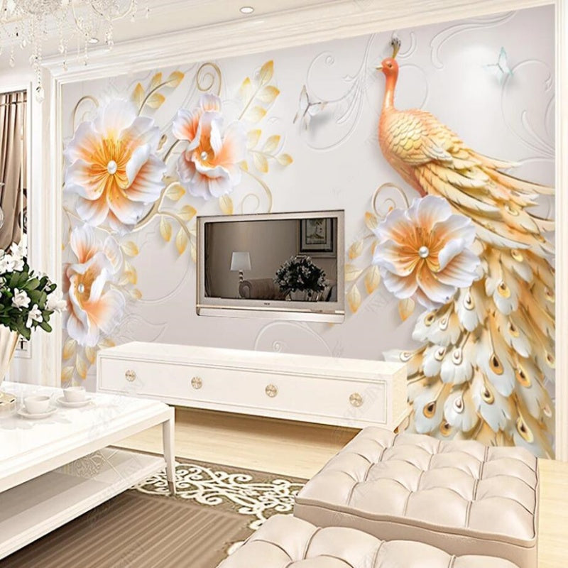 3D Jewelry Flower Wallpaper Wall Mural Home Decor