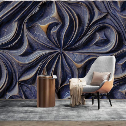 3D Purple Creative Flower Marble Wallpaper Wall Mural Home Decor