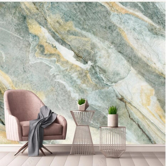 Simple Green Marble Wallpaper Wall Mural Home Decor