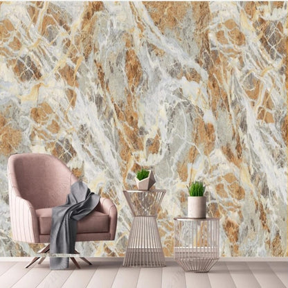 Simple Yellow Marble Wallpaper Wall Mural Home Decor