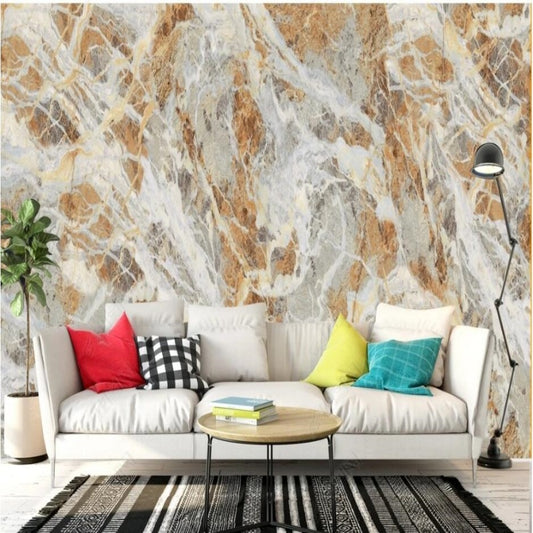 Simple Yellow Marble Wallpaper Wall Mural Home Decor