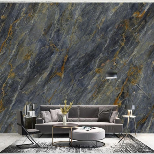 Simple Dark Grey Marble Wallpaper Wall Mural Home Decor