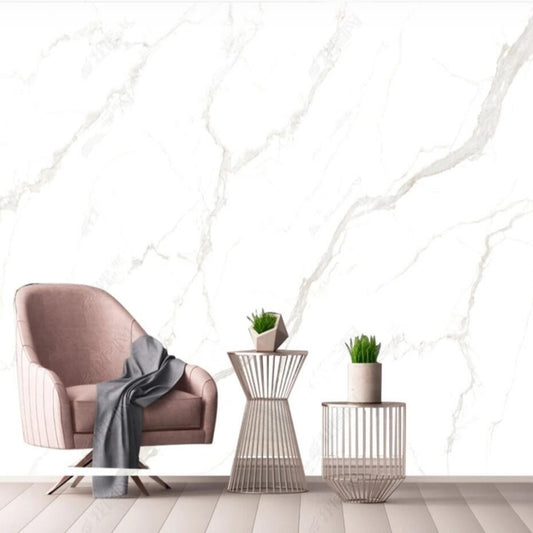 Simple White Marble Wallpaper Wall Mural Home Decor