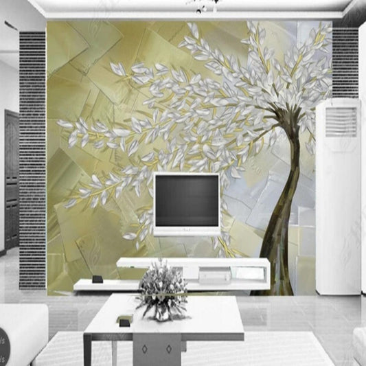 One Large White Flower Tree Wallpaper Wall Mural Home Decor