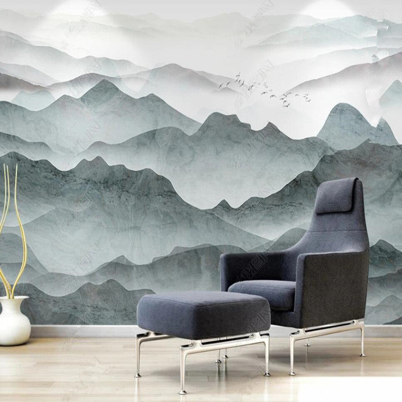 Ombre Gray Mountains Landscape Wallpaper Wall Mural Wall Decor