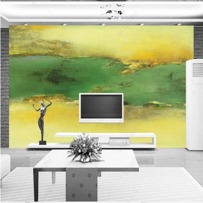 Spring Yellow and Green Field Countryside Nature Landscape Wallpaper Wall Mural Wall Covering