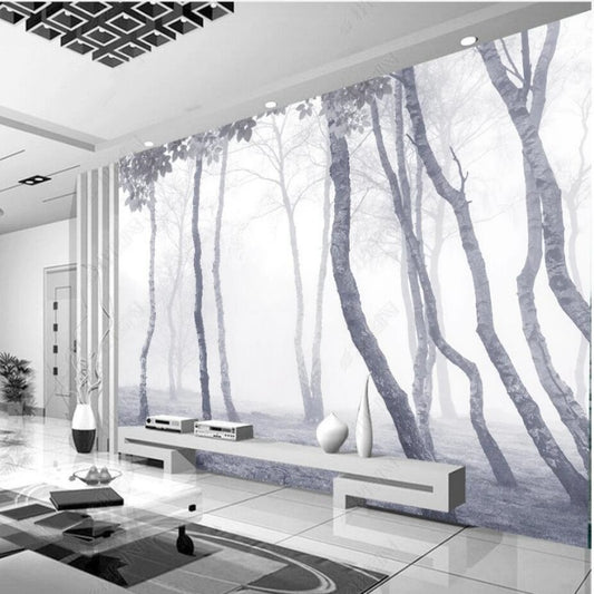 Grey Tree Forest Wallpaper Wall Mural Wall Covering