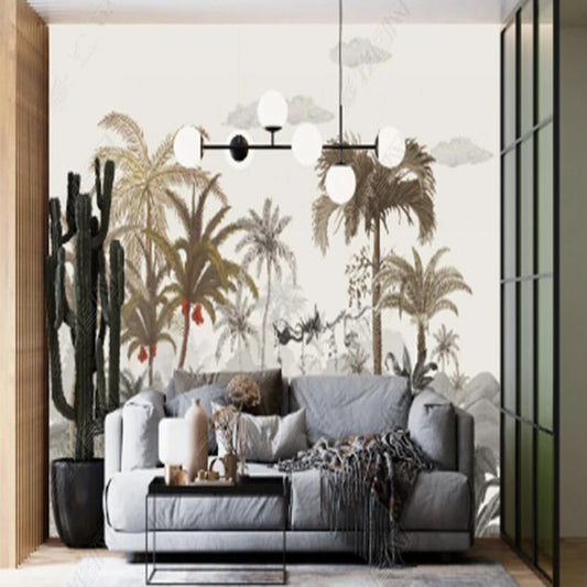 Retro Tropical Plants Wallpaper Wall Mural Wall Covering Home Decor