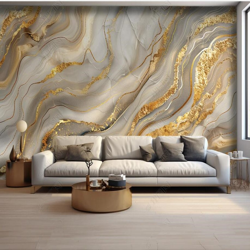 Abstract Golden Marble Wallpaper Wall Mural Wall Covering Home Decor