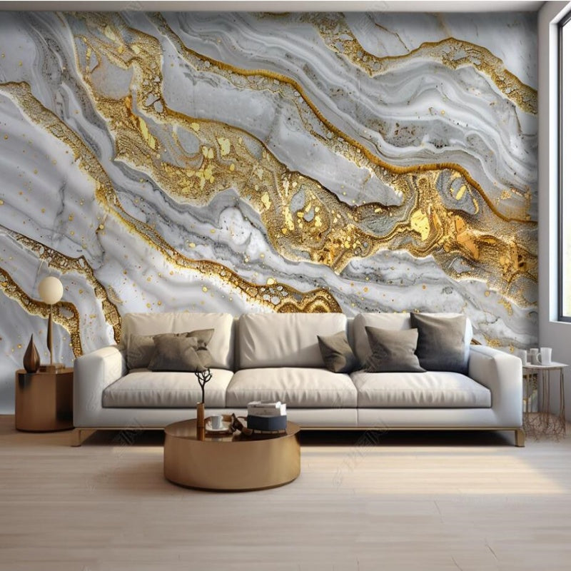 Abstract Golden Marble Wallpaper Wall Mural Wall Covering Home Decor