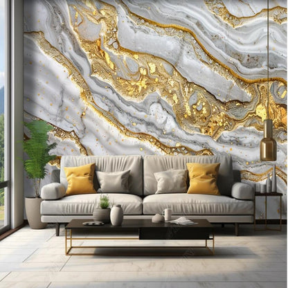 Abstract Golden Marble Wallpaper Wall Mural Wall Covering Home Decor