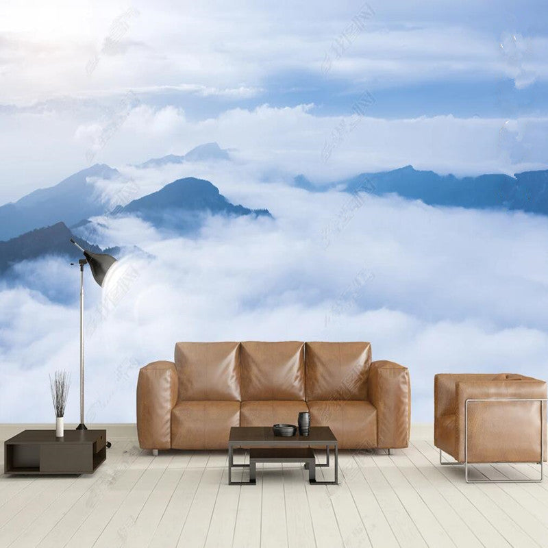 Cloud Sea and Cloud Mountain Scenic Background Landscape Wallpaper Wall Mural Wall Covering