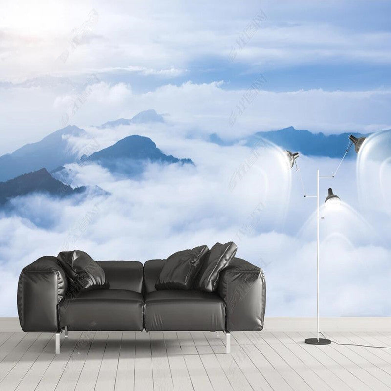 Cloud Sea and Cloud Mountain Scenic Background Landscape Wallpaper Wall Mural Wall Covering