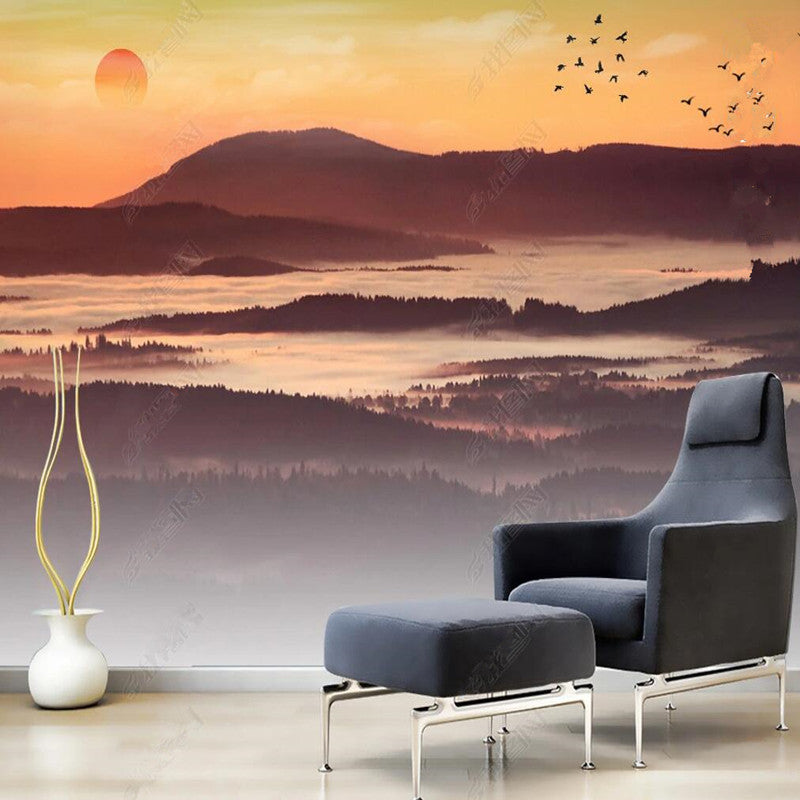 Landscape Scenery, Sunset Mountains Wallpaper Wall Mural Wall Covering