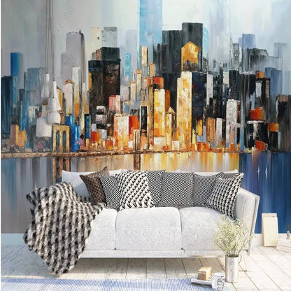 Abstract City Urban Architectures Geometric Wallpaper Wall Mural Wall Covering