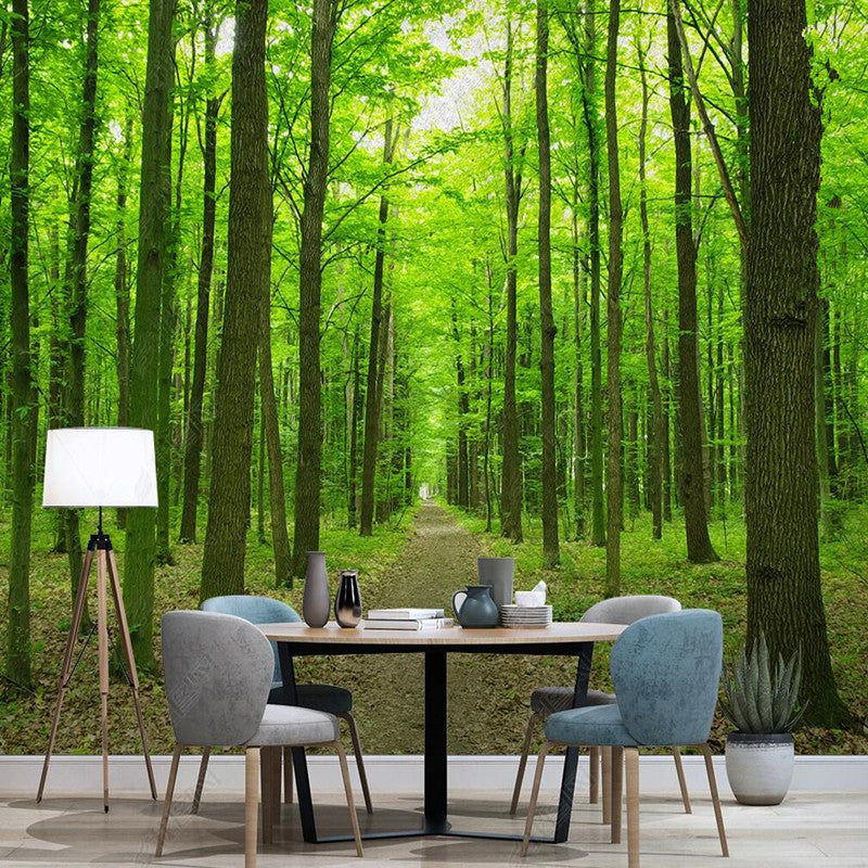 Spring Green Birch Trees Forest Painting Wallpaper Wall Mural Wall Covering