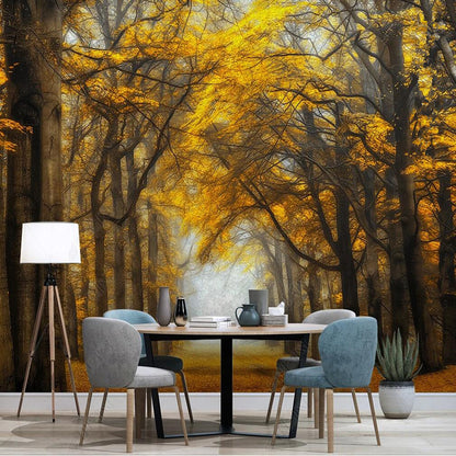 Autumn Trees Forest Painting Wallpaper Wall Mural Wall Covering