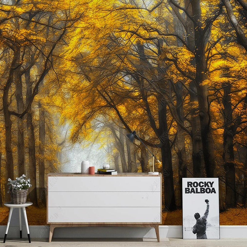 Autumn Trees Forest Painting Wallpaper Wall Mural Wall Covering