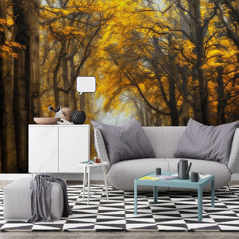 Autumn Trees Forest Painting Wallpaper Wall Mural Wall Covering