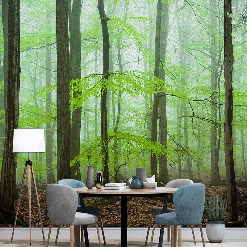 Spring Green Trees Forest Painting Wallpaper Wall Mural Wall Covering