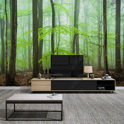 Spring Green Trees Forest Painting Wallpaper Wall Mural Wall Covering