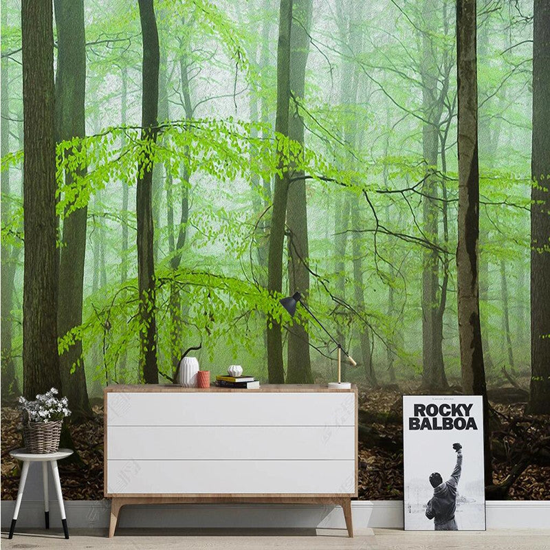 Spring Green Trees Forest Painting Wallpaper Wall Mural Wall Covering