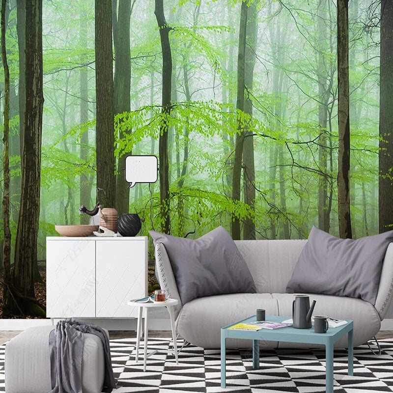 Spring Green Trees Forest Painting Wallpaper Wall Mural Wall Covering