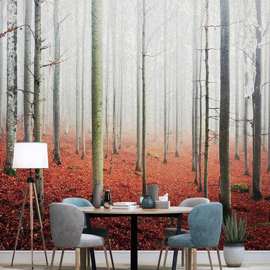 Bare Trees Forest Painting Wallpaper Wall Mural Wall Covering