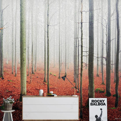 Bare Trees Forest Painting Wallpaper Wall Mural Wall Covering